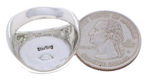 Silver Native American Design Multicolor Ring Size 9-1/2 PX42448