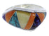 Southwest Sterling Silver Multicolor Inlay Ring Size 6 EX50453