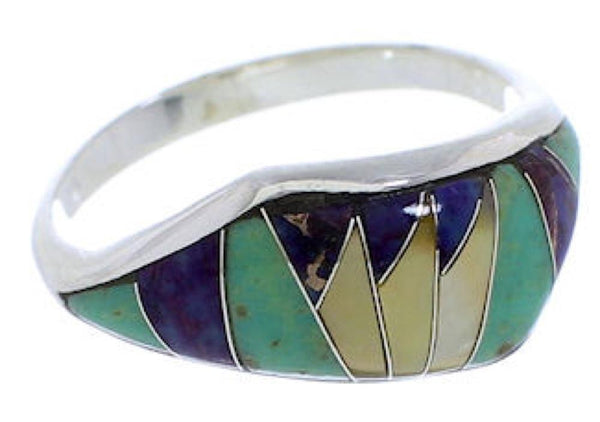 Multicolor Southwestern Sterling Silver Ring Size 6 EX50472