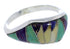 Multicolor Southwestern Sterling Silver Ring Size 6 EX50472