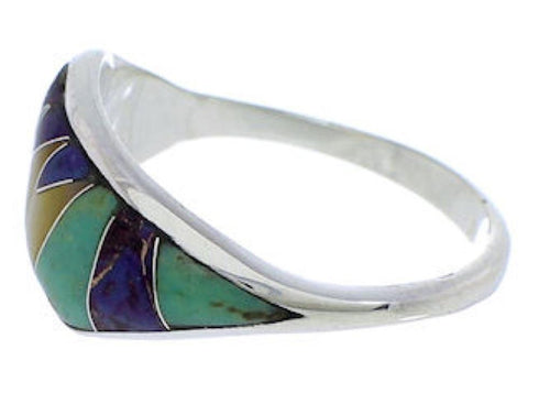 Multicolor Southwestern Sterling Silver Ring Size 6 EX50472