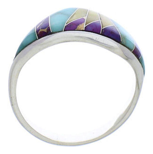 Multicolor Southwestern Sterling Silver Ring Size 6 EX50472