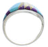 Genuine Sterling Silver Southwest Multicolor Ring Size 6-3/4 EX50496