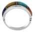 Genuine Sterling Silver Multicolor Inlay Ring Size 5-3/4 ZX35483