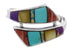 Multicolor Inlay And Genuine Sterling Silver Ring Size 6-3/4 ZX35758