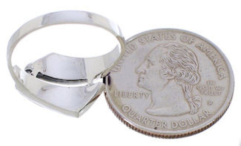 Multicolor Inlay And Genuine Sterling Silver Ring Size 6-3/4 ZX35758