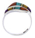 Multicolor Inlay Southwest Sterling Silver Ring Size 5-3/4 ZX35764