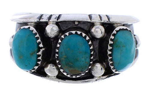 Genuine Sterling Silver Turquoise Jewelry Ring Size 6-1/2 WX36811