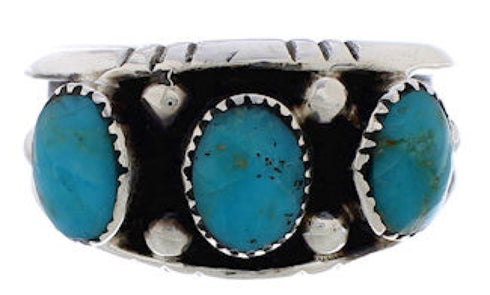 Genuine Sterling Silver Turquoise Southwest Ring Size 8-1/2 WX36925
