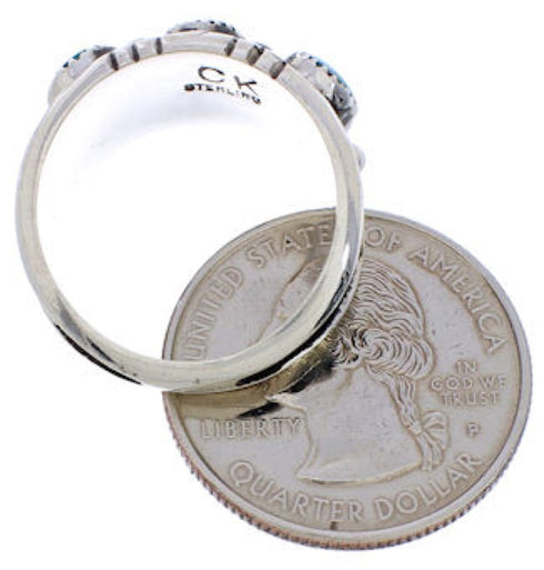 Sterling Silver Southwestern Turquoise Ring Size 8-3/4 WX36843