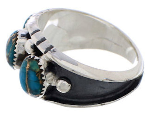 Southwestern Sterling Silver Turquoise Jewelry Ring Size 7-1/2 WX37027