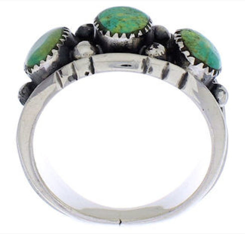 Southwest Turquoise Genuine Sterling Silver Ring Size 7-3/4 WX37096