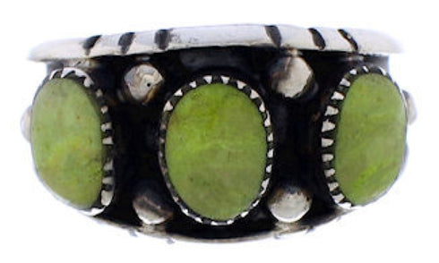 Turquoise Jewelry Sterling Silver Southwestern Ring Size 7-3/4 WX37123