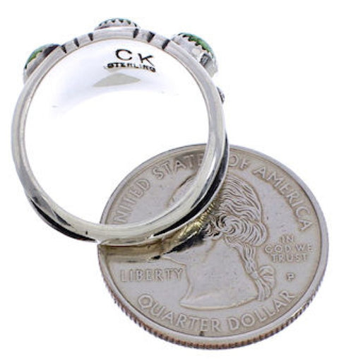 Turquoise Genuine Sterling Silver Southwestern Ring Size 7-1/2 WX37135