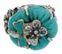Silver Turquoise Flower Dragonfly Jewelry Ring Size 4-3/4 EX23310