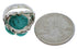 Southwest Silver Turquoise Flower Dragonfly Ring Size 5 YX89591