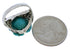 Southwestern Turquoise Silver Flower Dragonfly Ring Size 5-1/4 EX23324