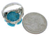 Silver Turquoise Southwestern Flower Dragonfly Ring Size 6-1/2 EX23354