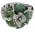 Turquoise Flower Dragonfly Silver Southwest Ring Size 4-3/4 YX89596