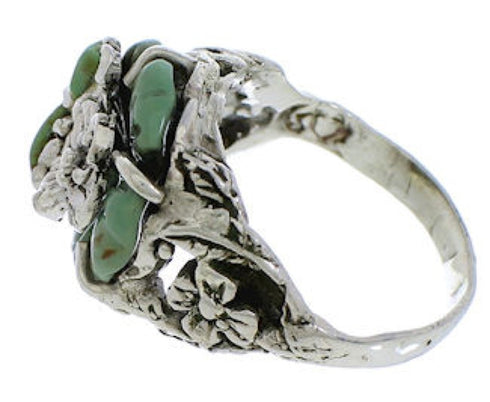 Turquoise Flower Dragonfly Silver Southwest Ring Size 4-3/4 YX89596