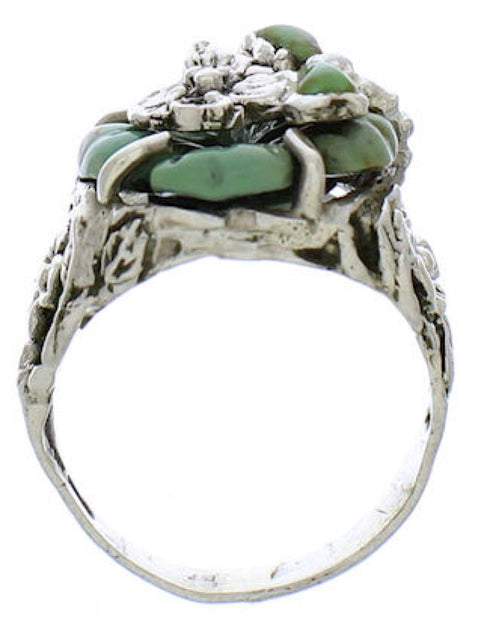 Turquoise Flower Dragonfly Silver Southwest Ring Size 4-3/4 YX89596