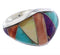 Southwest Jewelry Multicolor Sterling Silver Ring Size 6-3/4 EX22440
