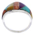 Southwest Jewelry Multicolor Sterling Silver Ring Size 6-3/4 EX22440