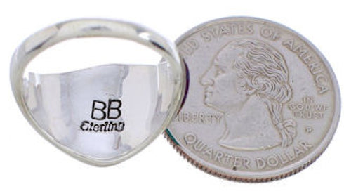 Southwest Jewelry Multicolor Sterling Silver Ring Size 6-3/4 EX22440