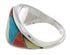 Sterling Silver Multicolor Inlay Jewelry Ring Size 8-3/4 EX22457