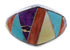 Multicolor Turquoise Inlay Sterling Silver Ring Size 6-3/4 EX22473