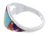 Southwest Multicolor Inlay Sterling Silver Ring Size 7-3/4 EX22475