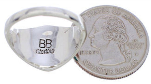 Southwest Multicolor Inlay Sterling Silver Ring Size 7-3/4 EX22475