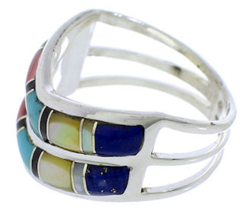 Genuine Sterling Silver Multicolor Ring Size 4-3/4 VX58472