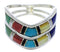 Authentic Sterling Silver Multicolor Inlay Southwest Ring Size 6-3/4 VX59510