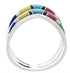 Authentic Sterling Silver Multicolor Inlay Ring Size 4-1/2 VX58490