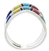 Authentic Sterling Silver Multicolor Inlay Southwest Ring Size 6-3/4 VX59510