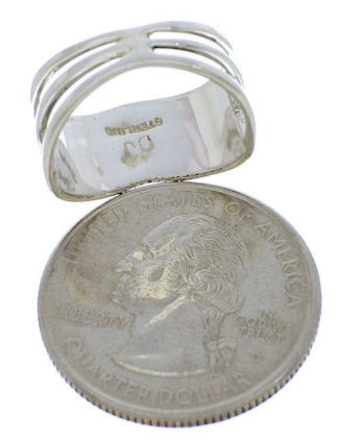 Authentic Sterling Silver Multicolor Inlay Ring Size 4-1/2 VX58490