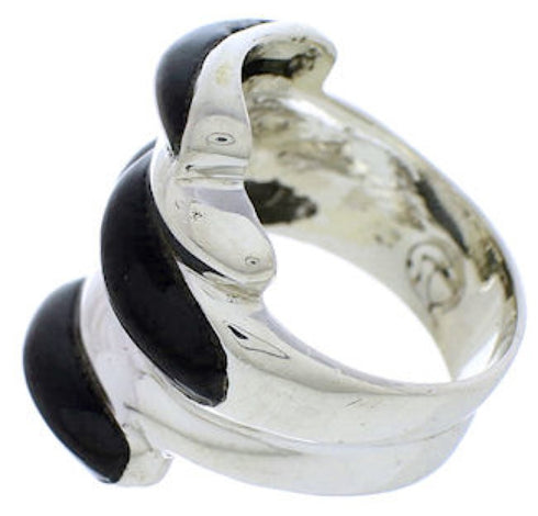 Southwest Silver Jet Ring Size 7 FX22063