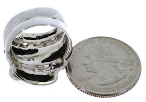Southwest Silver Jet Ring Size 7 FX22063
