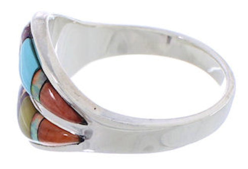 Silver Multicolor Jewelry Southwestern Ring Size 8-3/4 MX23390