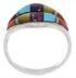 Silver Multicolor Jewelry Southwestern Ring Size 8-3/4 MX23390