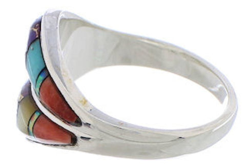 Southwest Jewelry Multicolor Sterling Silver Ring Size 8-1/2 MX23403