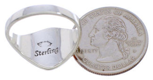 Turquoise Multicolor Inlay Sterling Silver Ring Size 7-3/4 MX23429