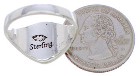 Sterling Silver Southwest Multicolor Inlay Ring Size 6-3/4 MX23440