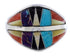 Southwest Sterling Silver Jewelry Multicolor Ring Size 6-3/4 MX23445