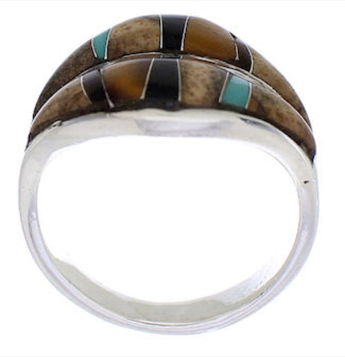 Tiger Eye Jewelry Multicolor Sterling Silver Ring Size 6-1/2 MX23488