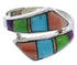 Multicolor Turquoise Sterling Silver Jewelry Ring Size 7-1/2 VX36412