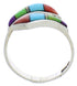 Authentic Sterling Silver Multicolor Inlay Ring Size 7-1/2 VX36432