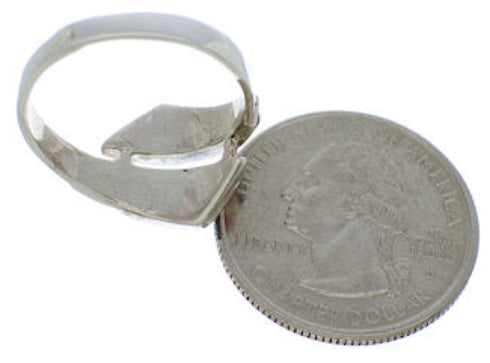 Authentic Sterling Silver Multicolor Inlay Ring Size 7-1/2 VX36432