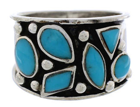 Southwest Authentic Sterling Silver Turquoise Ring Size 5-3/4 TX28323